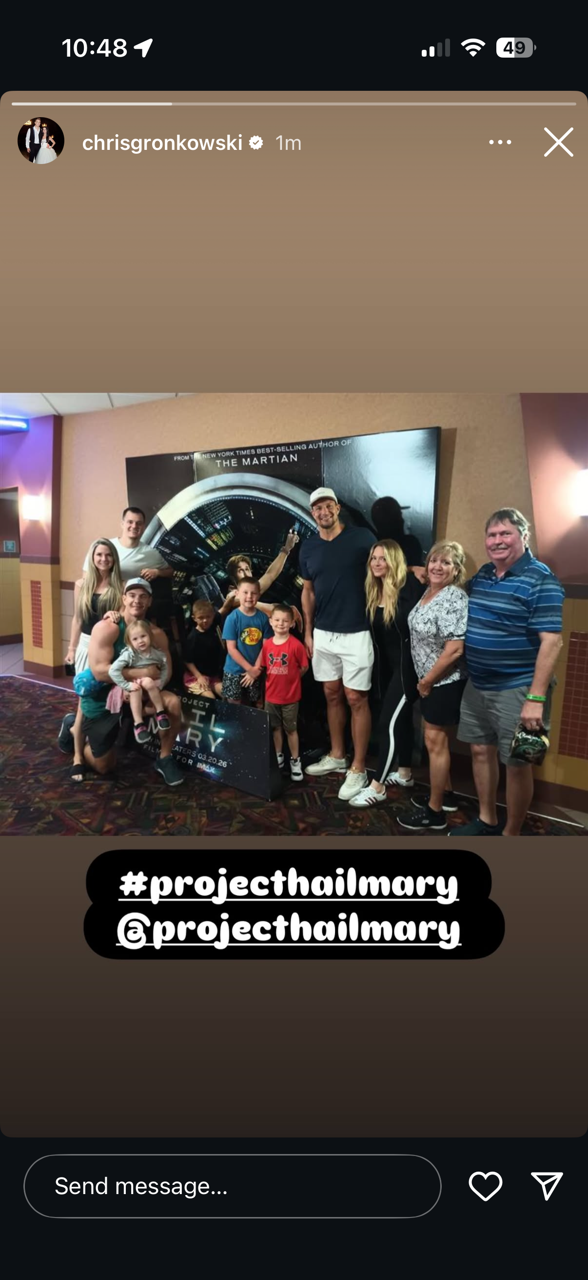Chris Gronkowski - Instagram Story